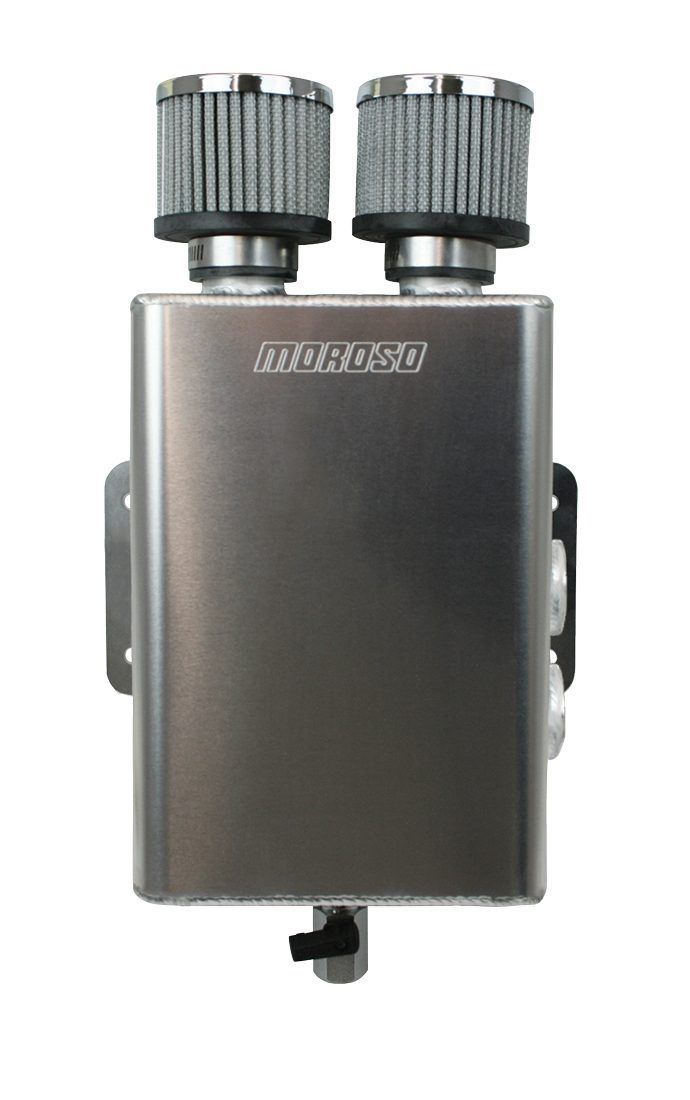 Moroso Air/Oil Separator Tank 2-Breathers / 2 16an Female 85392