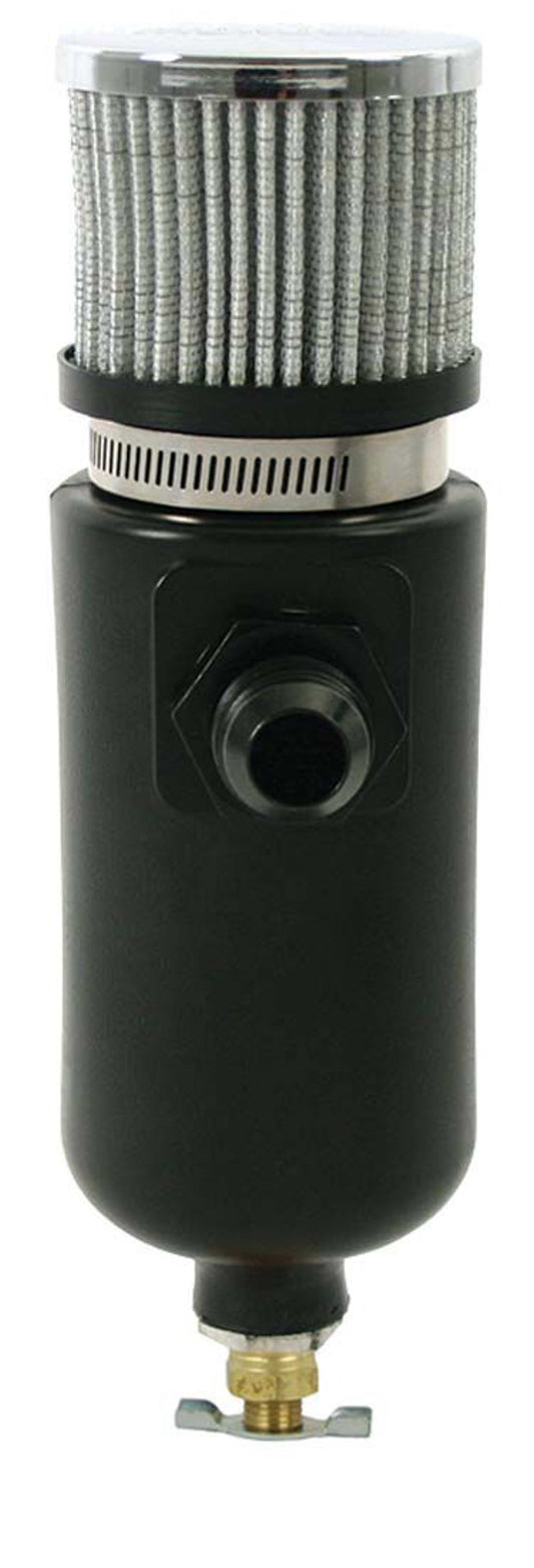 Moroso Breather Tank 1qt w/10an Fitting - Poly - Black 85402