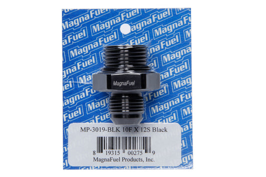 MagnaFuel #10an Flare to #12an Port Fitting Str. Black MP-3019-BLK