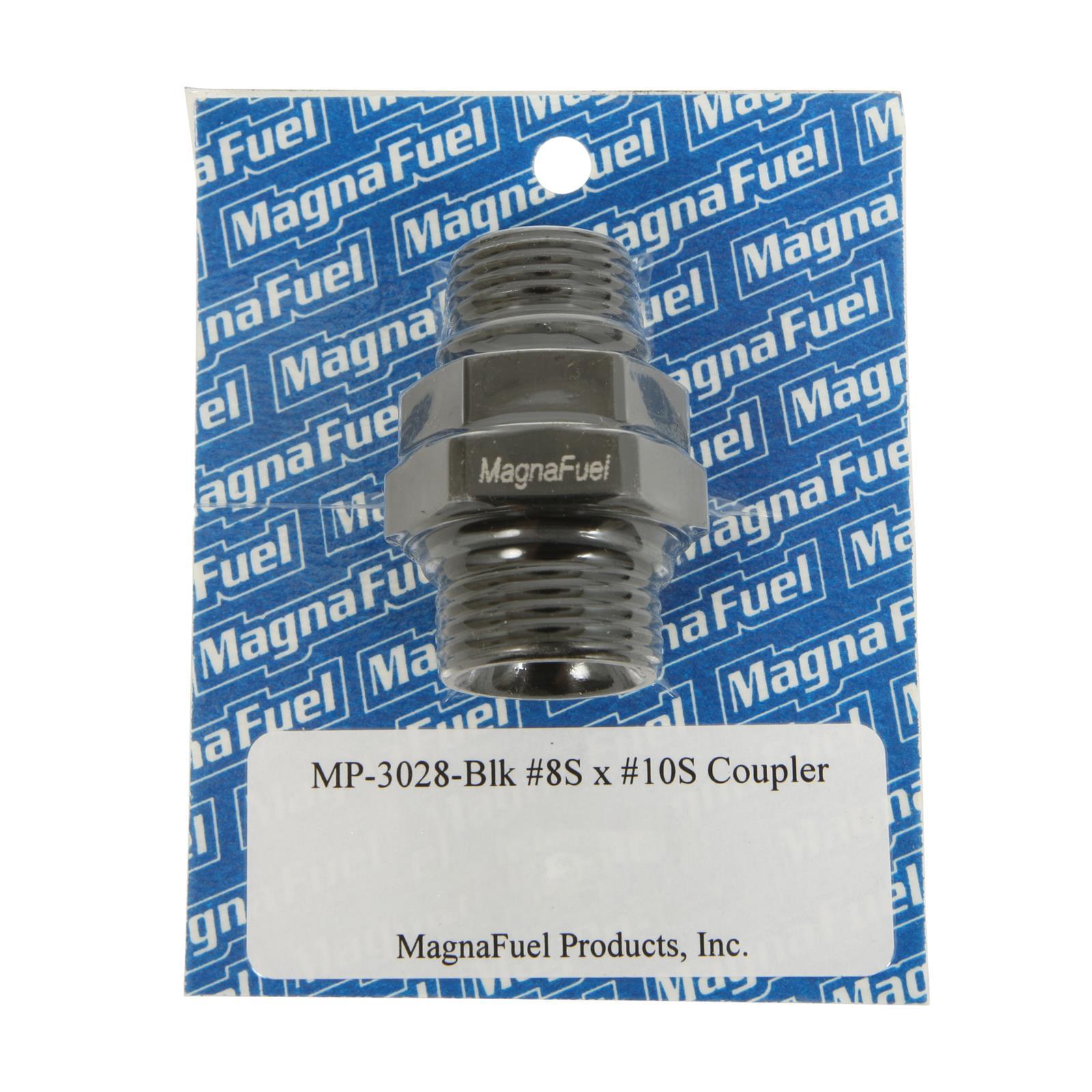 MagnaFuel Coupler Fitting, 10an to 8an Straight, Black MP-3028-BLK
