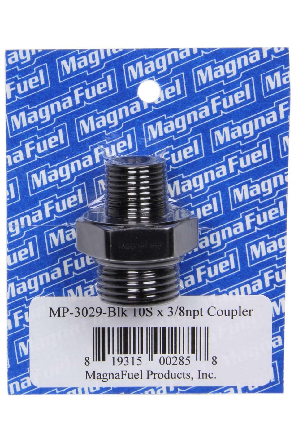 MagnaFuel Union Couple Fitting, #10 x 3/8npt, Black MP-3029-BLK