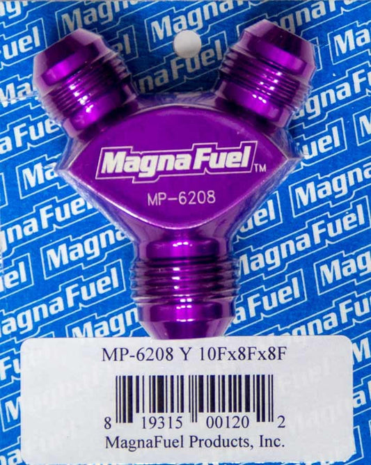 MagnaFuel Y-Fitting, 1 #10an Male & 2 #8an MP-6208