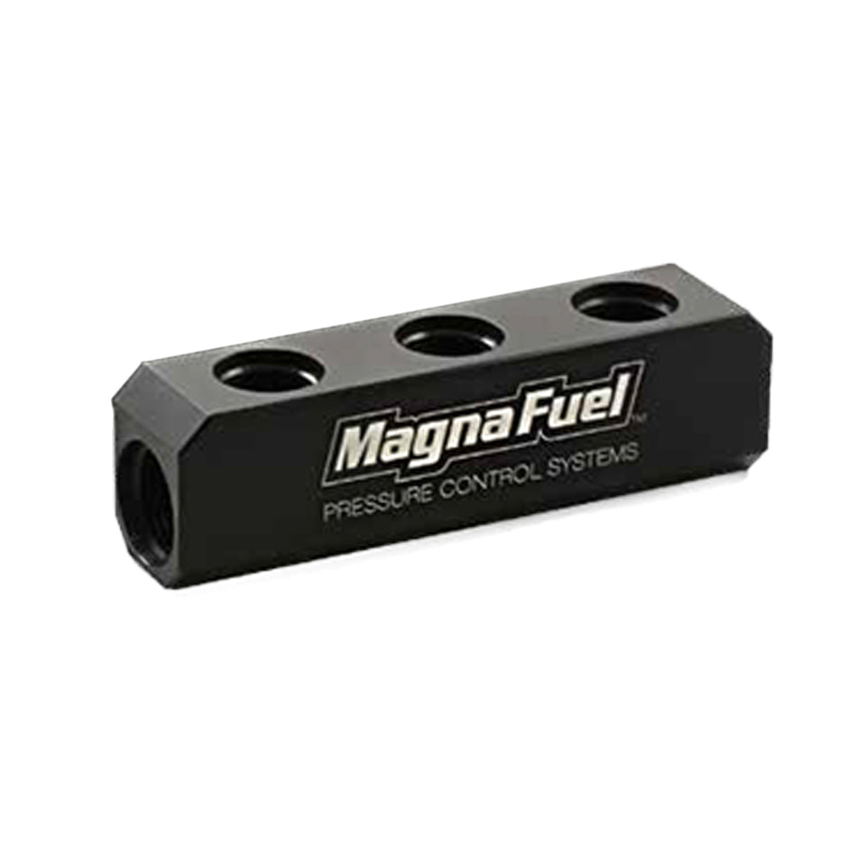 MagnaFuel 3-Port Fuel Log for Holley 12-803 Regulators MP-7610-03-Blk