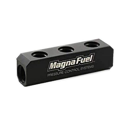 MagnaFuel 3-Port Fuel Log for Holley 12-803 Regulators MP-7610-03-Blk