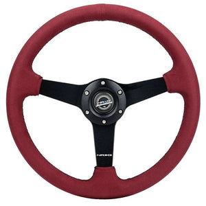 NRG Steering Wheel 350mm 1.5 in Dish Burgundy Alcanta