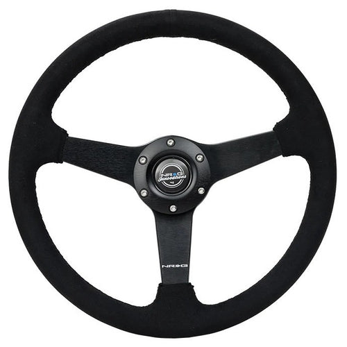 NRG Steering Wheel 350mm 1.5 in Dish Black Alcantara