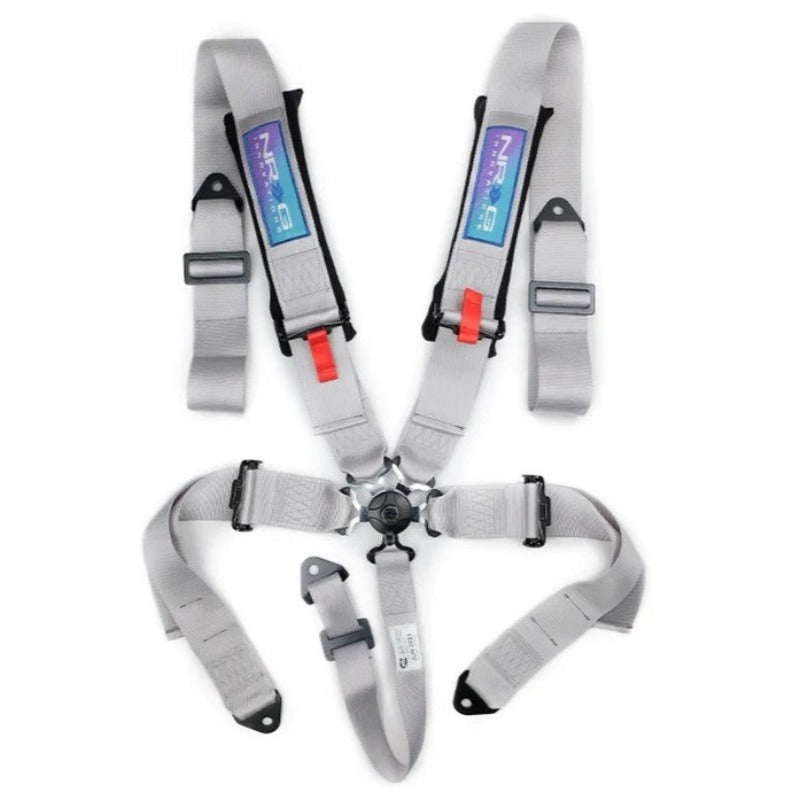 NRG Harness 5pt Camlock Silver w/Pads SFI 16.1