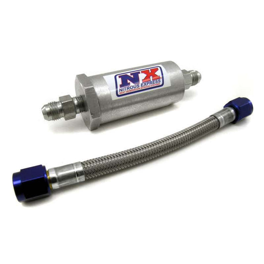 Nitrous Express 15610 6an Pure-Flo Nitrous Filter w/7" Stainless Hose