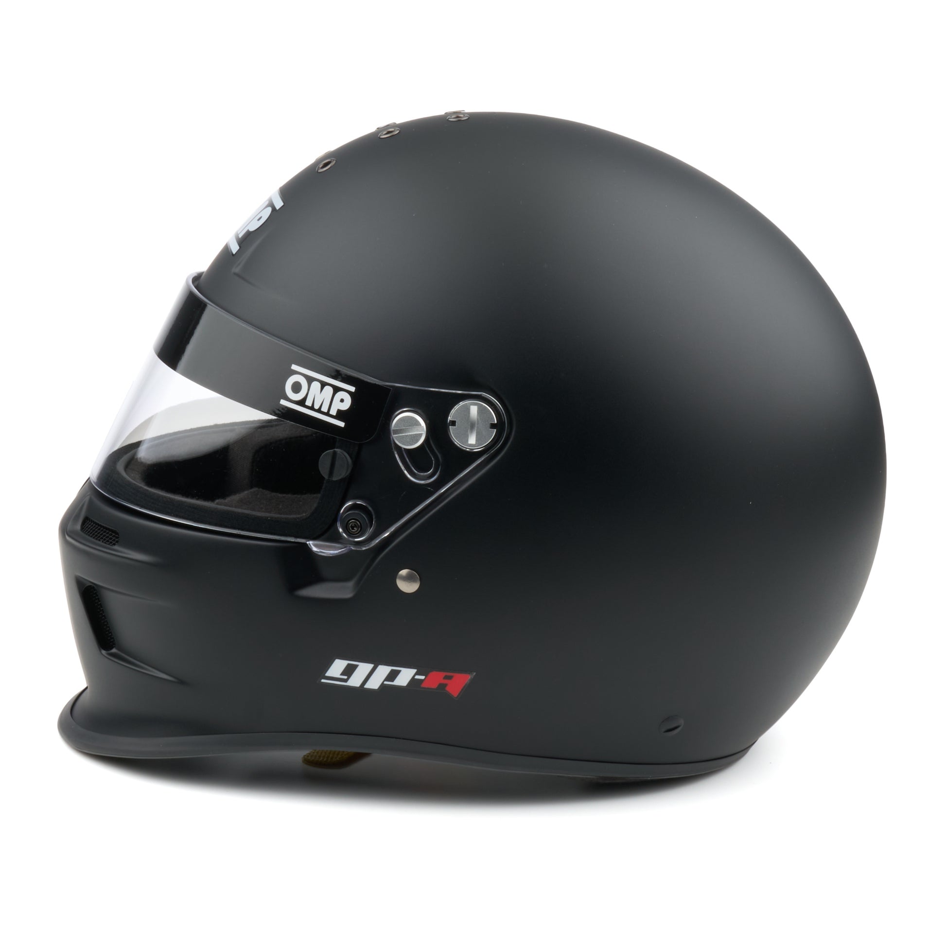 OMP GP-A Helmet SA-2025, Matte Black (Side View)