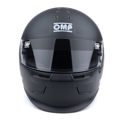 OMP GP-A Helmet SA-2025, Matte Black (Front View)