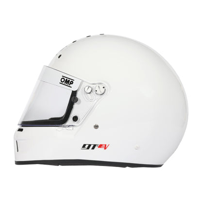 OMP GT-EV Helmet Snell SA-2025 (White, Side View)
