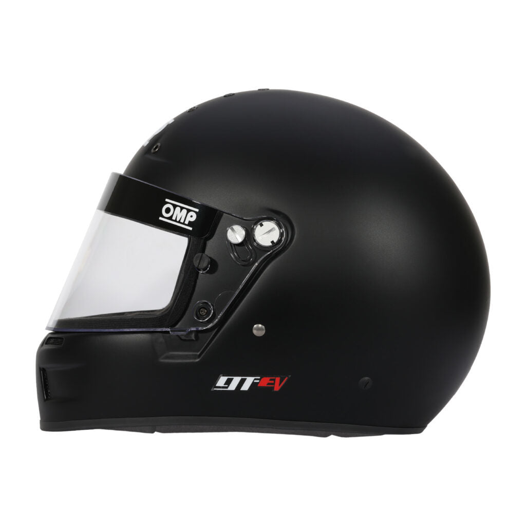 OMP GT-EV Helmet (Black, Side View)