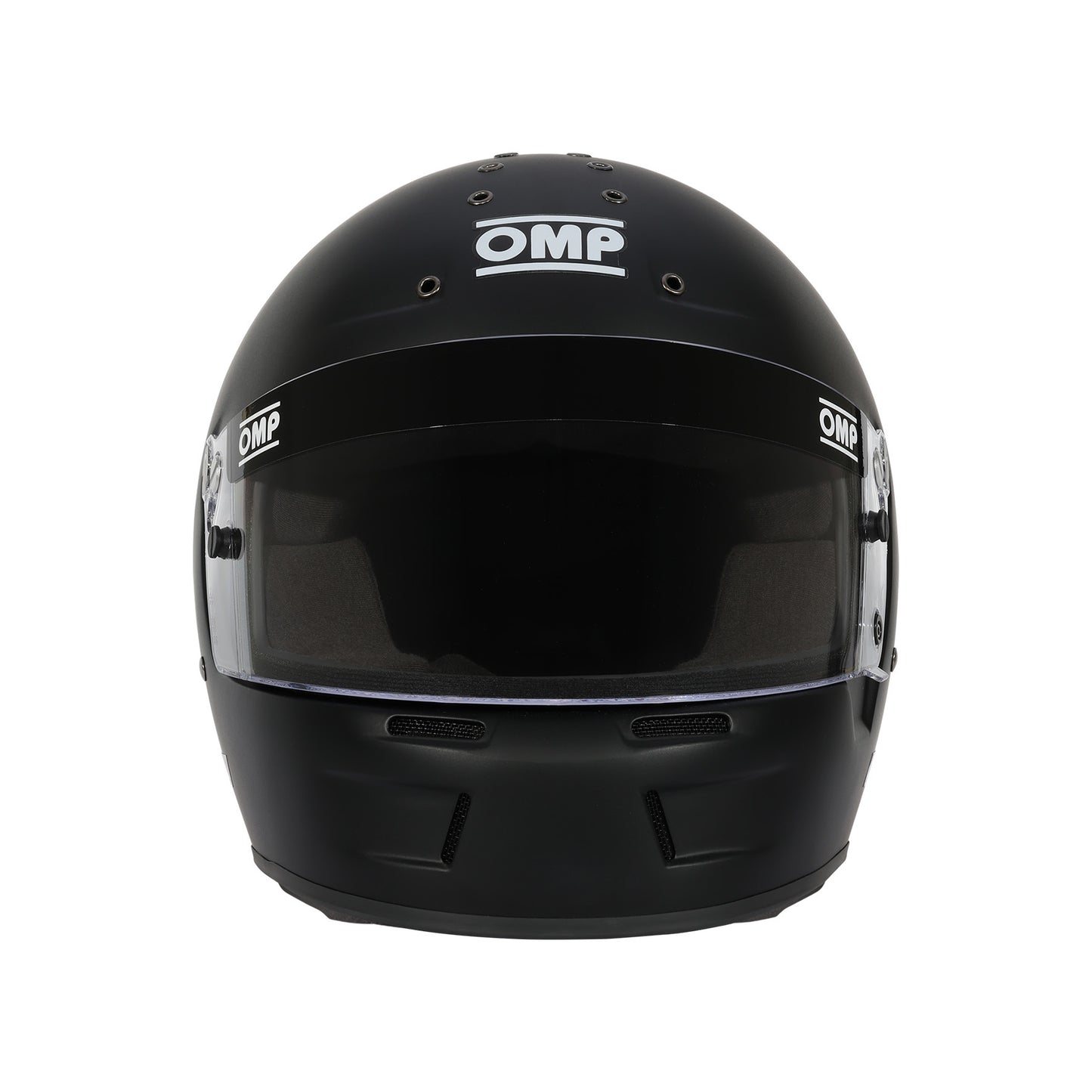 OMP GT-EV Full Face Helmet Snell SA-2025 (Black, Front)