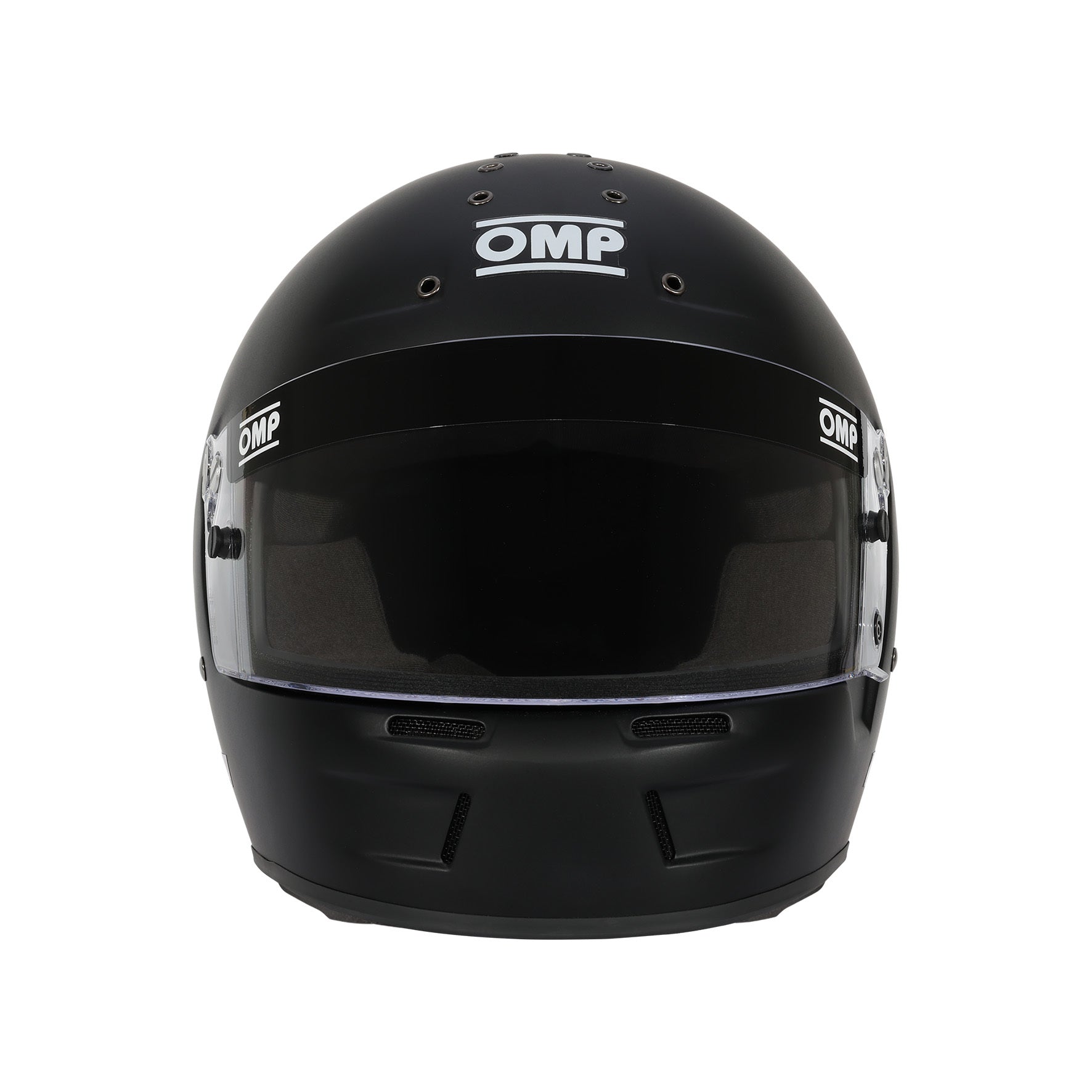 OMP GT-EV Full Face Helmet Snell SA-2025 (Black, Front)