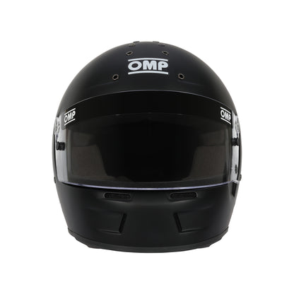 OMP GT-EV Full Face Helmet Snell SA-2025 (Black, Front)