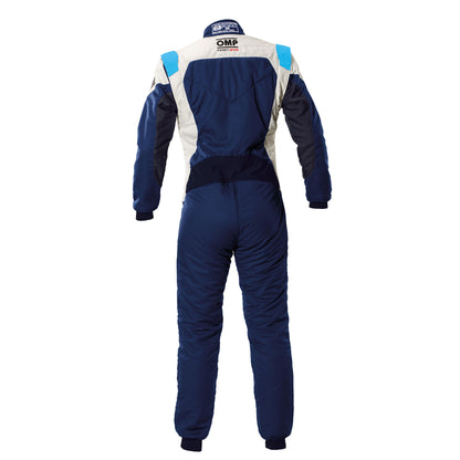 OMP First Evo Overall Driving Suit FIA (Blue/Cyan, back)