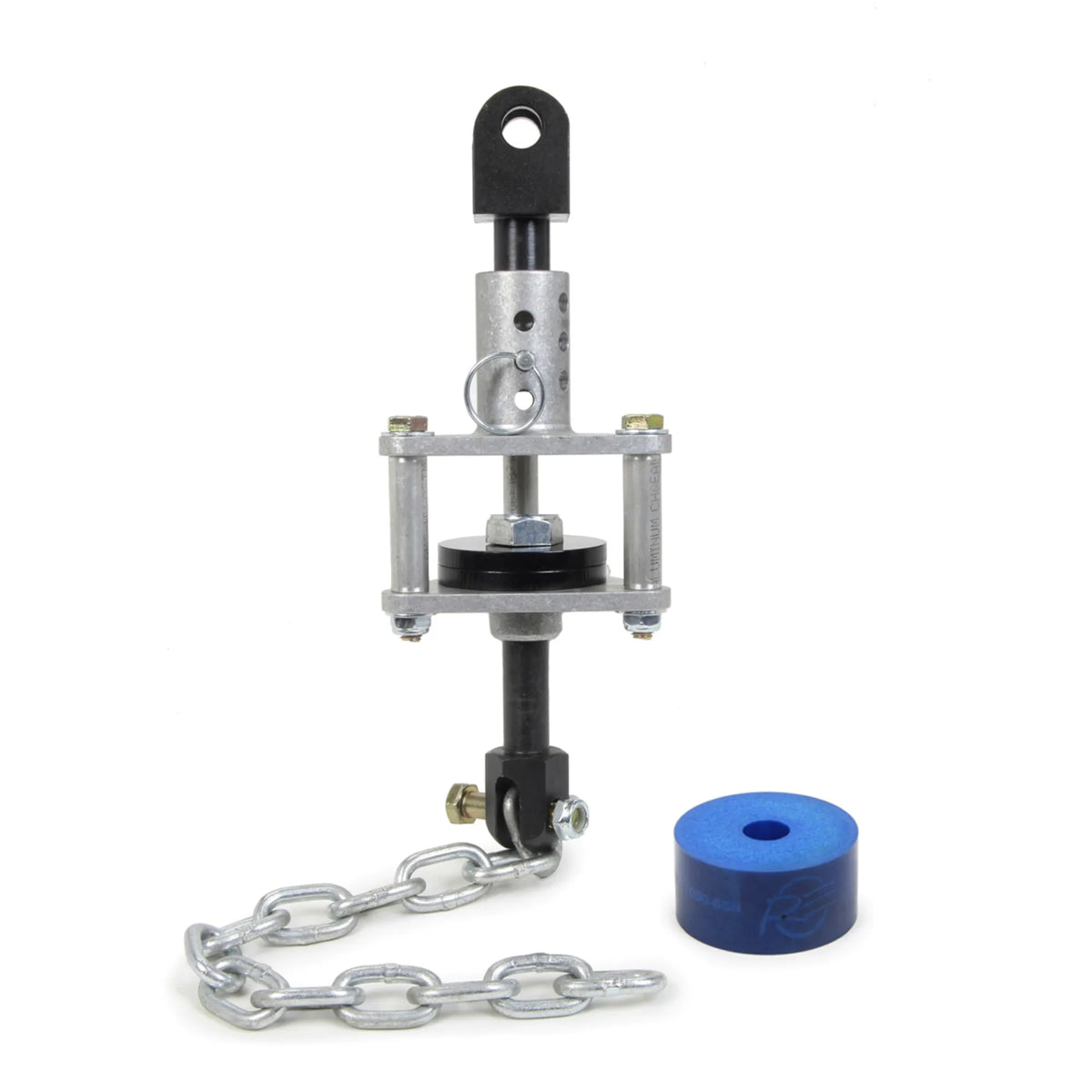 Out-Pace Left Rear Chain Limiter, Single Bushing w/Blue Bump Stop Bushing