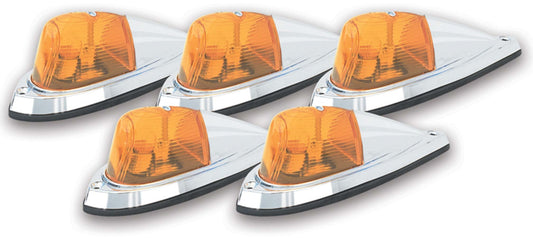 Pacer Hi-Five Cab Roof Lights Amber Deluxe Chrome