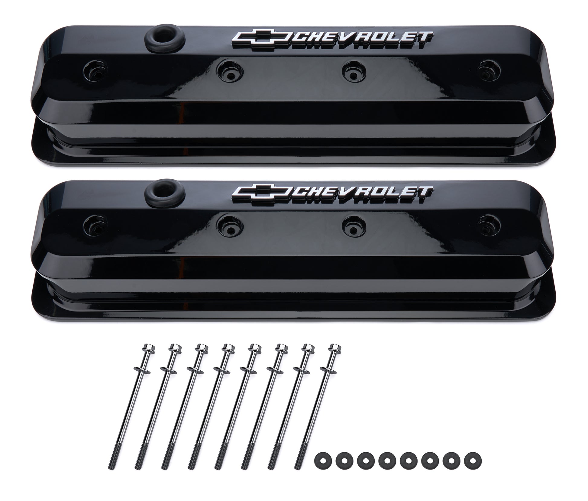 Proform SBC Valve Covers Slant Edge Liquid Black 141-847