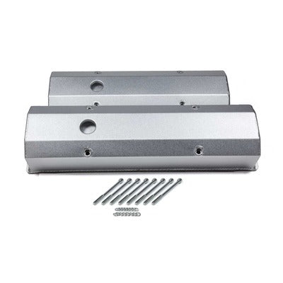 PRW Billet Rail Valve Covers - SBC Tall Silver 4035000