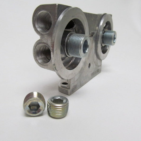 Perma-Cool Dual Oil Filter Mount 1"-16 Thread 1/2" NPT 1226