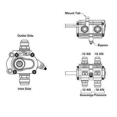 Peterson Fluid Oil Pump 2 Stage L/S w/Rear Drive 04-2006