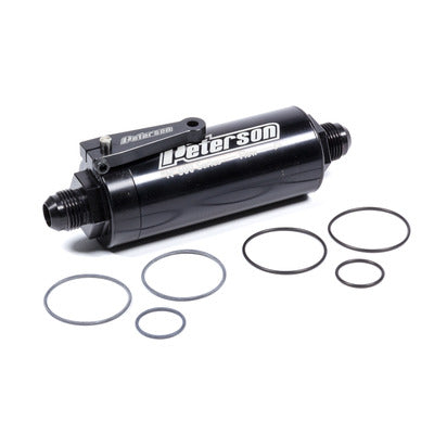 Peterson Fluid Fuel Filter -10AN 100 Micron w/Ball Valve 09-0626
