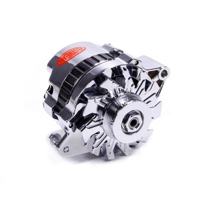 Powermaster Chrome 105 Amp Small Delco Alternator 1 Wire 178021