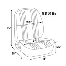 Procar PRO90 Low Back Recliner Seat Dimensions