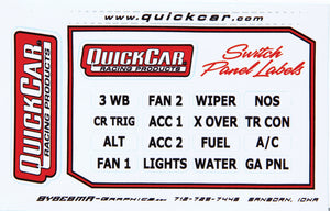 QuickCar Switch Panel Stickers Small Ignition Panels 50-004