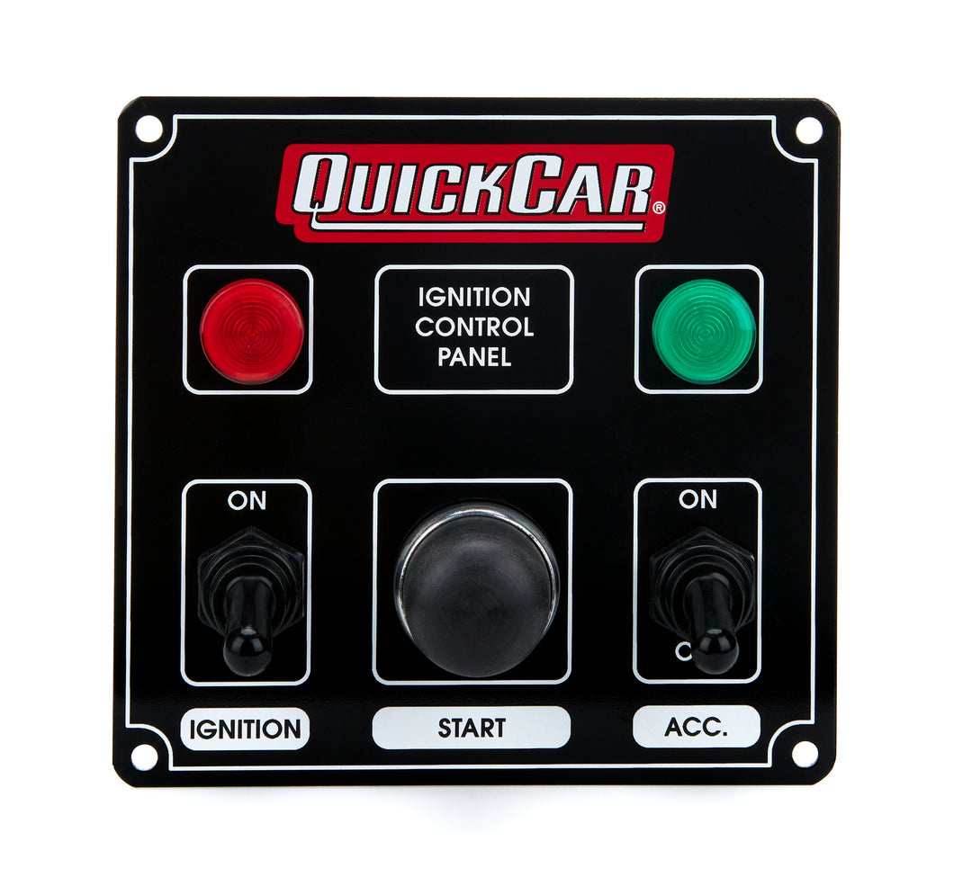 QuickCar Ignition Panel Black w/1 Acc. & Lights 50-822