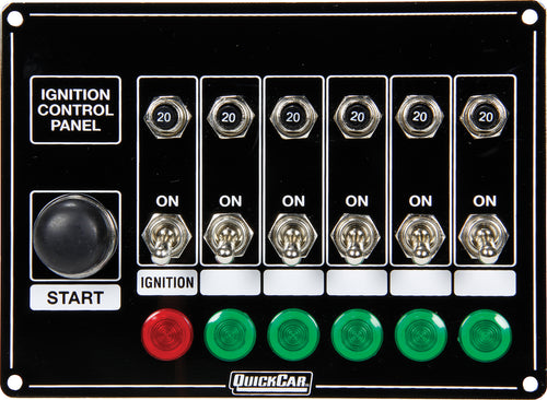 QuickCar Ignition Panel w/Start Button 5 Acc. Circuit Breaker 50-869