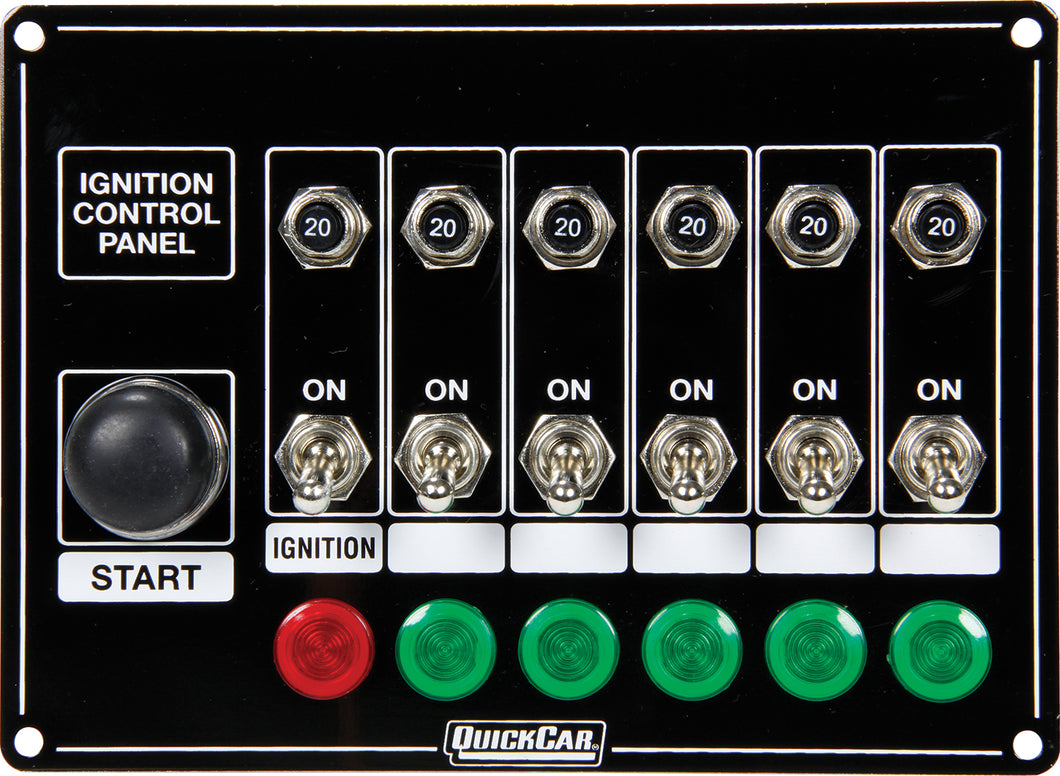 QuickCar Ignition Panel w/Start Button 5 Acc. Circuit Breaker 50-869