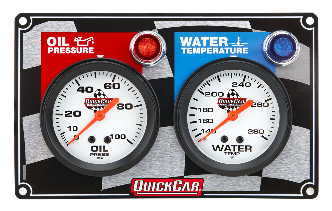 QuickCar 2 Gauge Panel OP/WT 61-6001