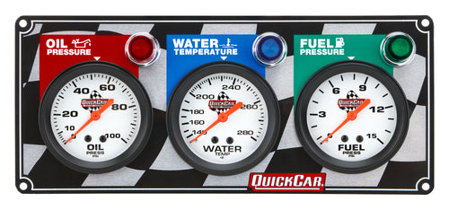 QuickCar 3 Gauge Panel OP/WT/FP 61-6012