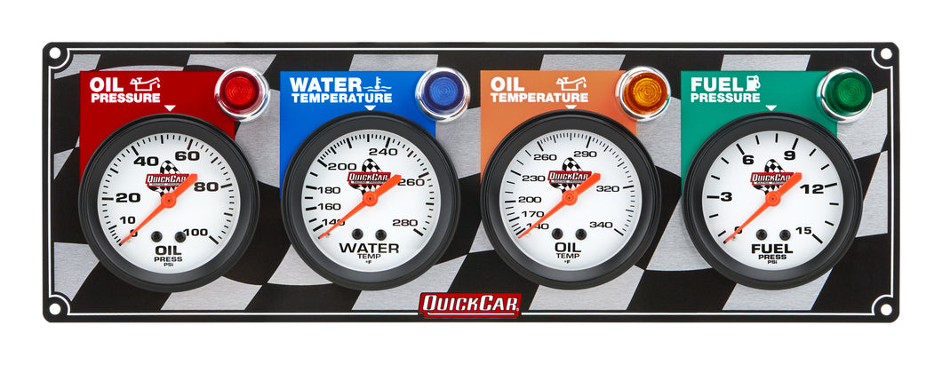 QuickCar 4 Gauge Panel OP/WT/OT/ FP 61-6021