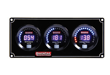 QuickCar Digital 3-Gauge Panel OP/WT Volts 67-3017