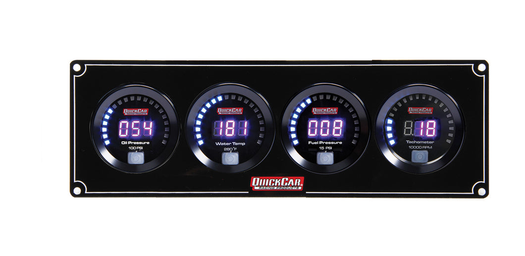 QuickCar Digital 3-1 Gauge Panel OP/WT/FP w/Tach 67-3042