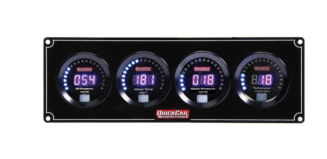 QuickCar Digital 3-1 Gauge Panel OP/WT/WP w/Tach 67-3046