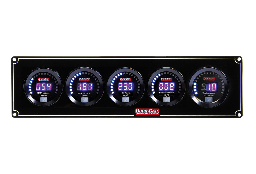 QuickCar Digital 4-1 Gauge Panel OP/WT/OT/FP w/Tach 67-4051