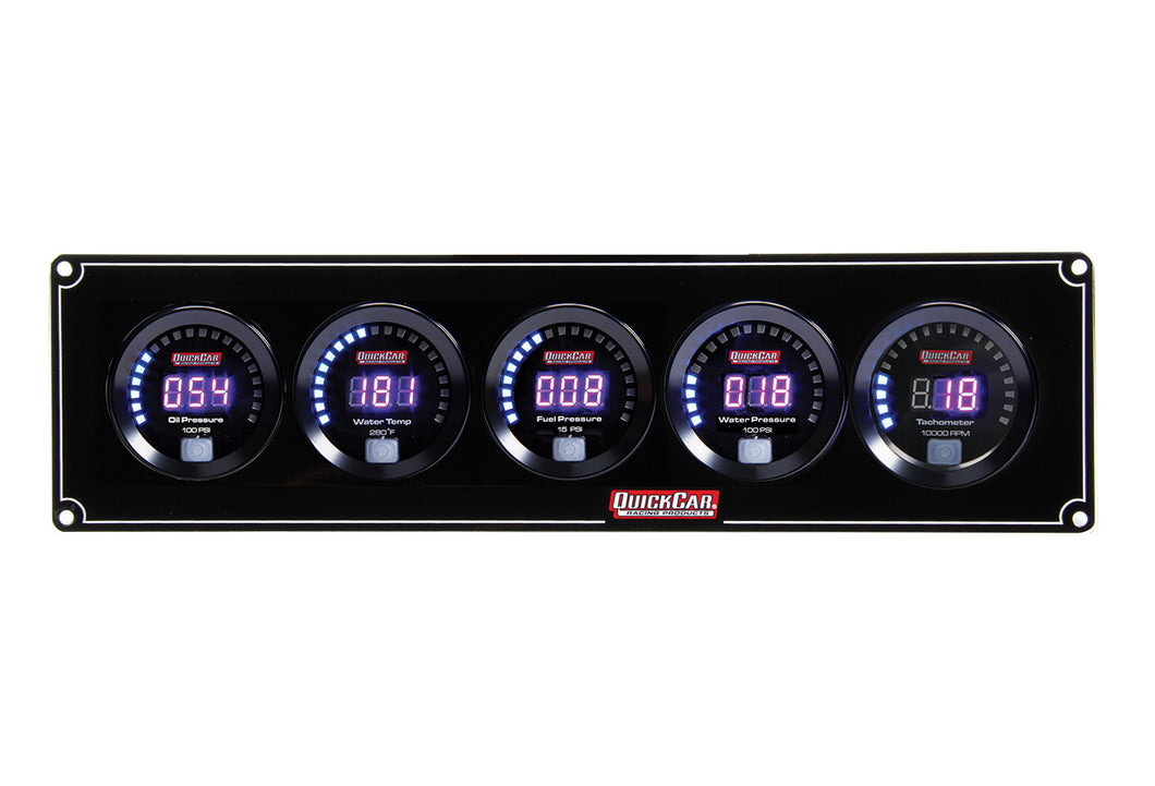 QuickCar Digital 4-1 Gauge Panel OP/WT/FP/WP w/Tach 67-4056