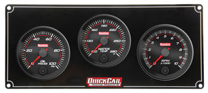 QuickCar Redline 2-1 Gauge Panel OP/WT w/Recall Tach 69-2231