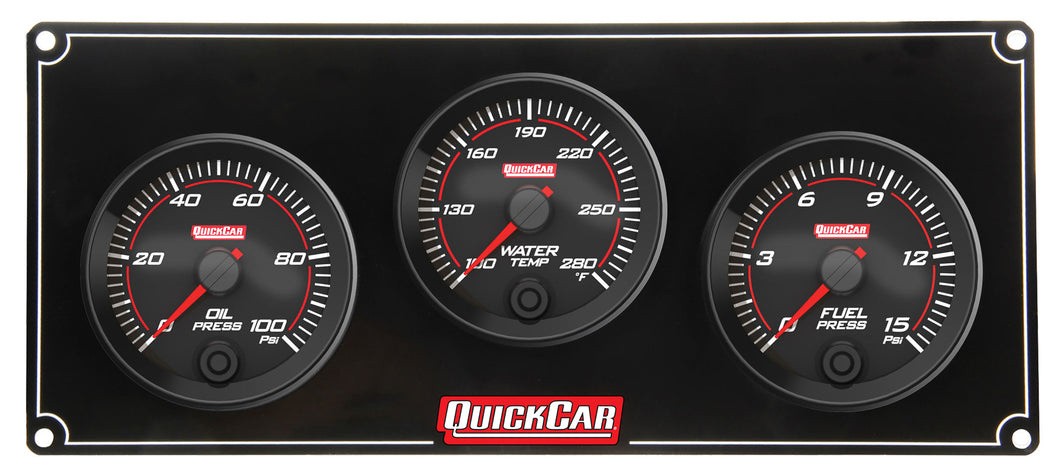 QuickCar Redline 3 Gauge Panel OP/WT/FP 69-3012