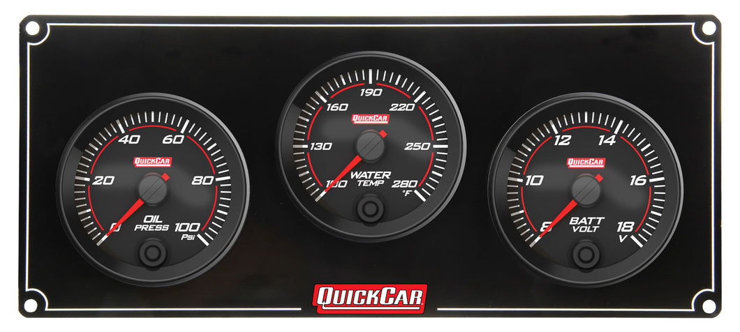 QuickCar Redline 3 Gauge Panel OP/WT/VOLT 69-3017