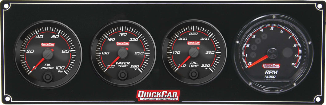 QuickCar Redline 3-1 Gauge Panel OP/WT/OT w/Recall Tach 69-3041