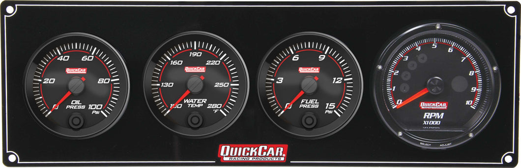 QuickCar Redline 3-1 Gauge Panel OP/WT/FP w/Recall Tach 69-3042