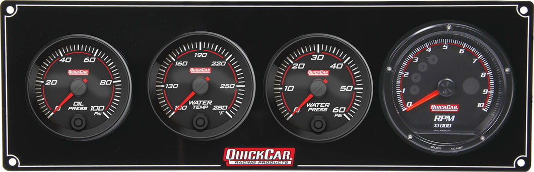 QuickCar Redline 3-1 Gauge Panel OP/WT/WP w/Recall Tach 69-3046