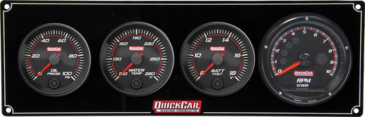 QuickCar Redline 3-1 Gauge Panel OP/WT/Volt w/Recall Tach 69-3047