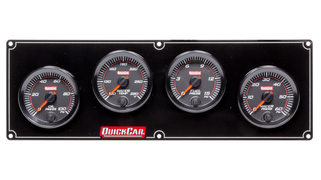 QuickCar Redline 4 Gauge Panel OP/WT/FP/WP 69-4026