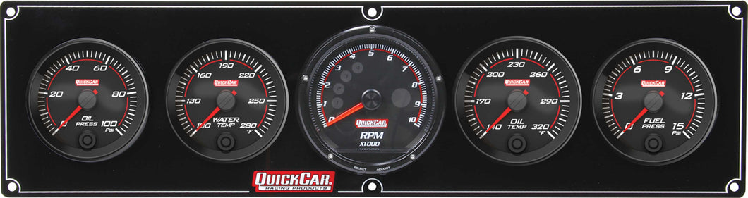 QuickCar Redline 4-1 Gauge Panel OP/WT/OT/FP w/Recall Tac 69-4051